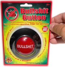 BULLSHIT BUTTON Press Red For Funny Sayings Office Car Joke Gift Prank Hillbilly