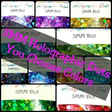 3MM DOT Shape Glitter~Lazer Holo~U Choose Color~Art•Face•Festival•Craft•Nail Art
