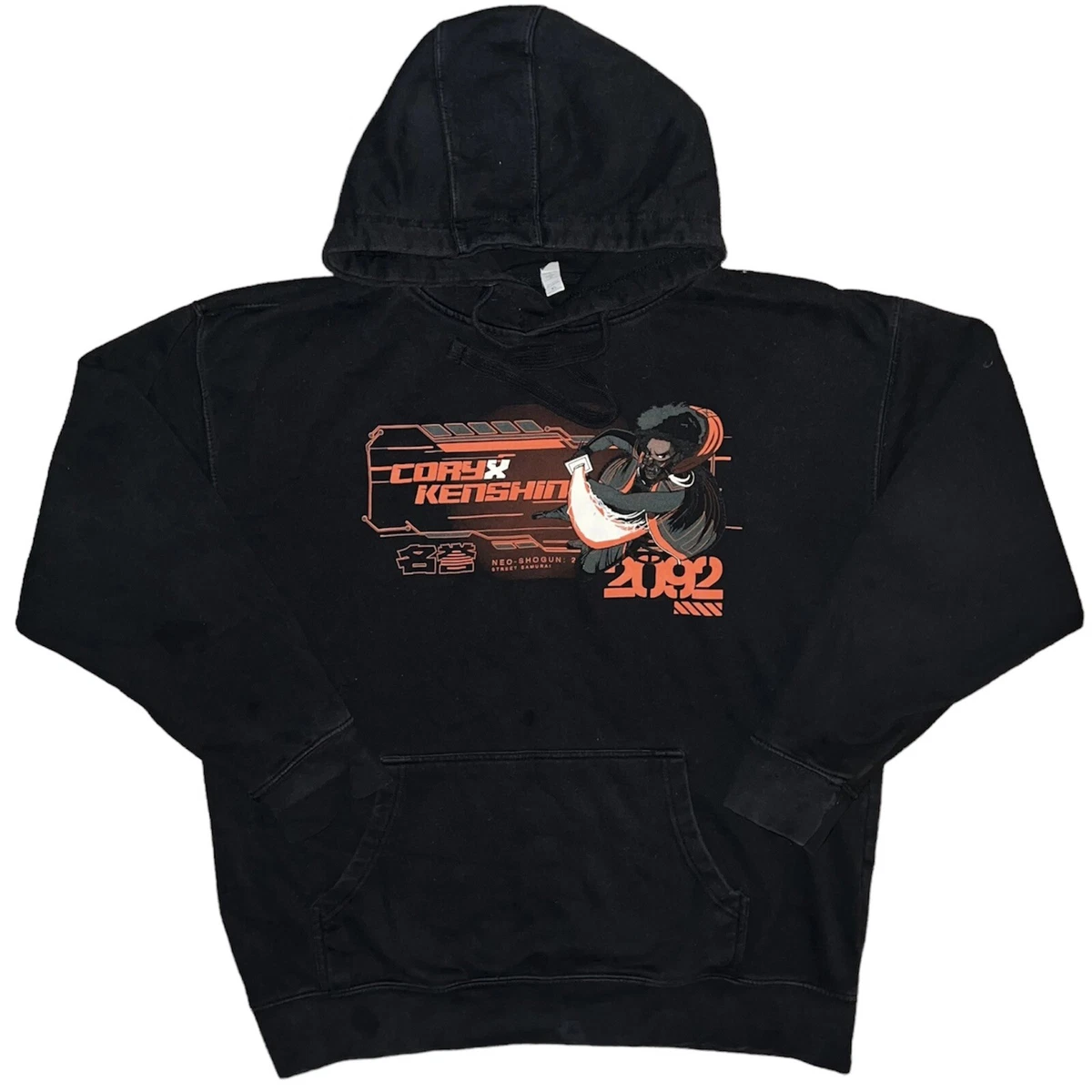 CoryxKenshin Samurai Way Of Warrior Anime Graphic Black Sweatshirt Hoodie XL