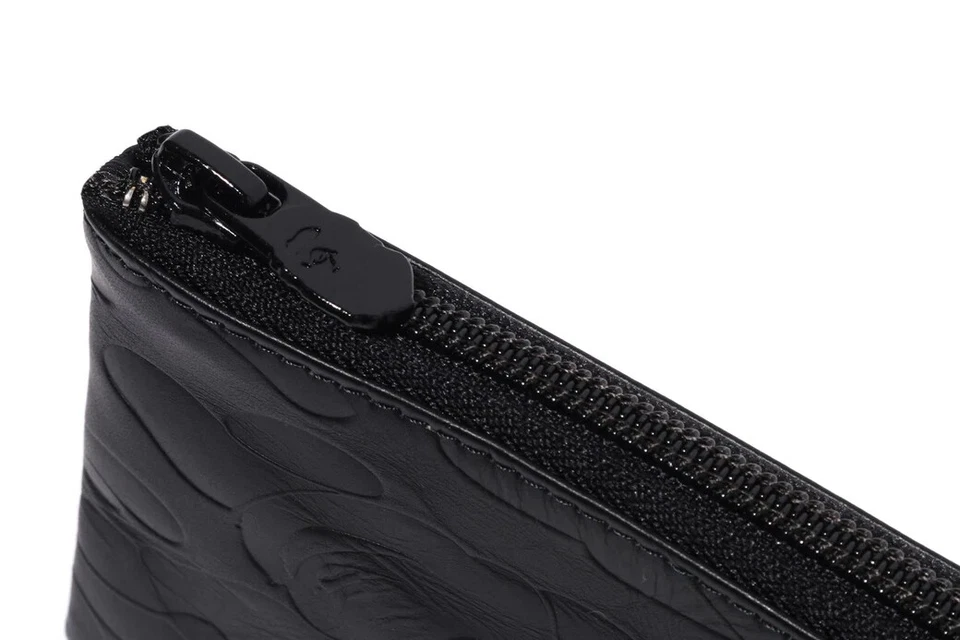 2024 SS A BATHNIG APE Men's Goods SOLID CAMO LEATHER WALLET #3 Black 1K30190013 - Image 4 of 4