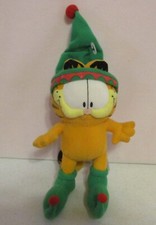 Garfield-Christmas Elf-Suction Cup on Back-Plush-7" Tall-Russell Stover