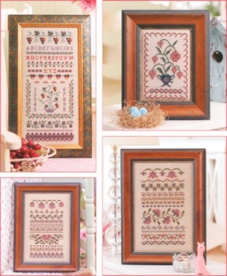 Cross Stitch & Beading Pattern Book STITCH A BEADED GARDEN ~ 18 Designs