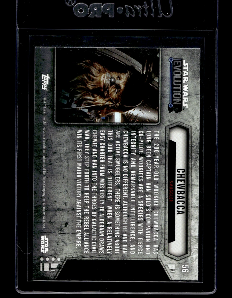 2016 Topps Star Wars Evolution - Blue Lightsaber #56 Chewbacca - Image 2 of 2