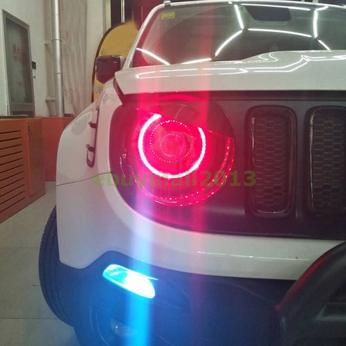 BT App Control RGB Halo Ring Demon Angel Eye For Jeep Renegade 2015-18 Flash DRL - Picture 2 of 24