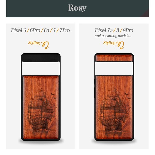 Funda de teléfono de madera para Google Pixel 8 Pro 7a 7 Pro 6 Pro 6a 6 7 8 cubierta velero - Imagen 11 de 12