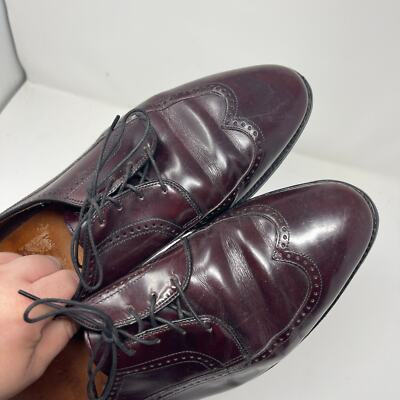 Allen Edmonds Richmond Mens Size 11 Oxford Wingtip Burgundy  display picture 2