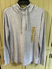 NEW ACTIVE LIFE Women's Heather Gray Hooded Sweatshirt Size Medium M NWT