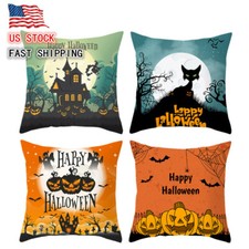 4PCs Halloween Pillow Case Cover Pillowcase Sofa Cushion Cover Home Decor