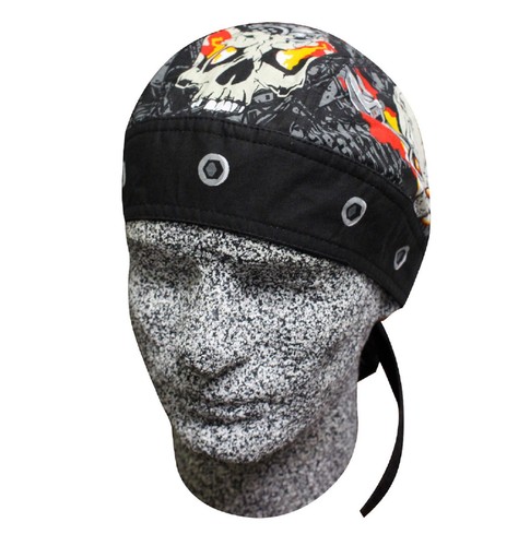 Bolts Bandanna Du Rag Biker Skull Cap 