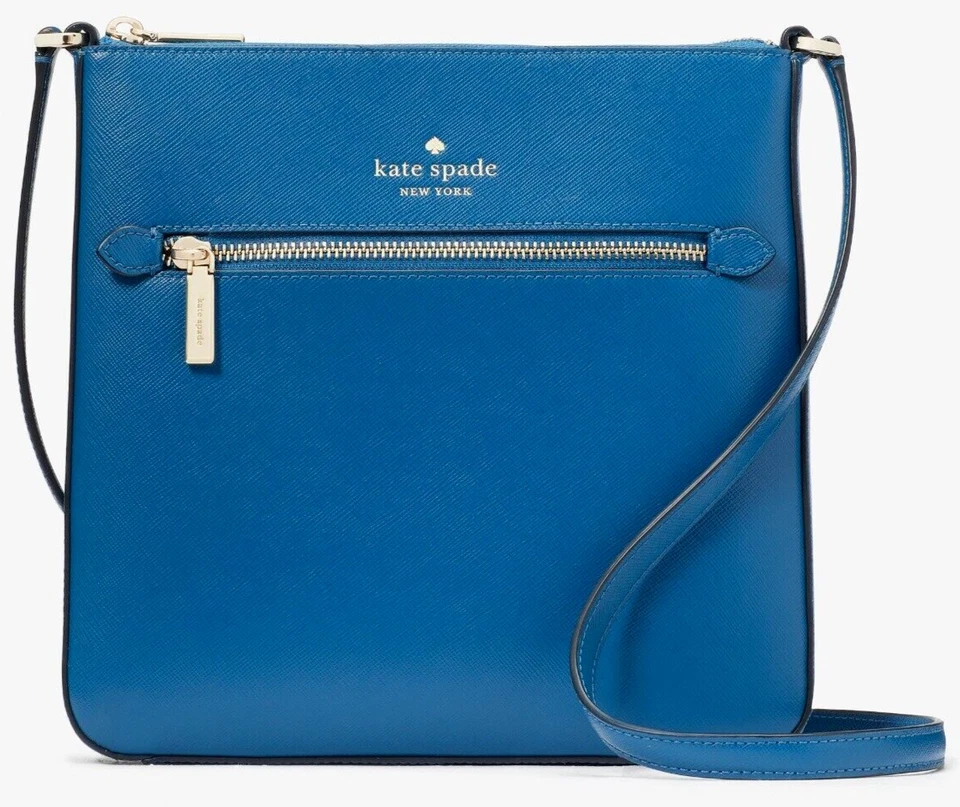 Bandolera Kate Spade Sadie North South Cuero Azul Zafiro K7379 Nueva con Etiquetas $299 F