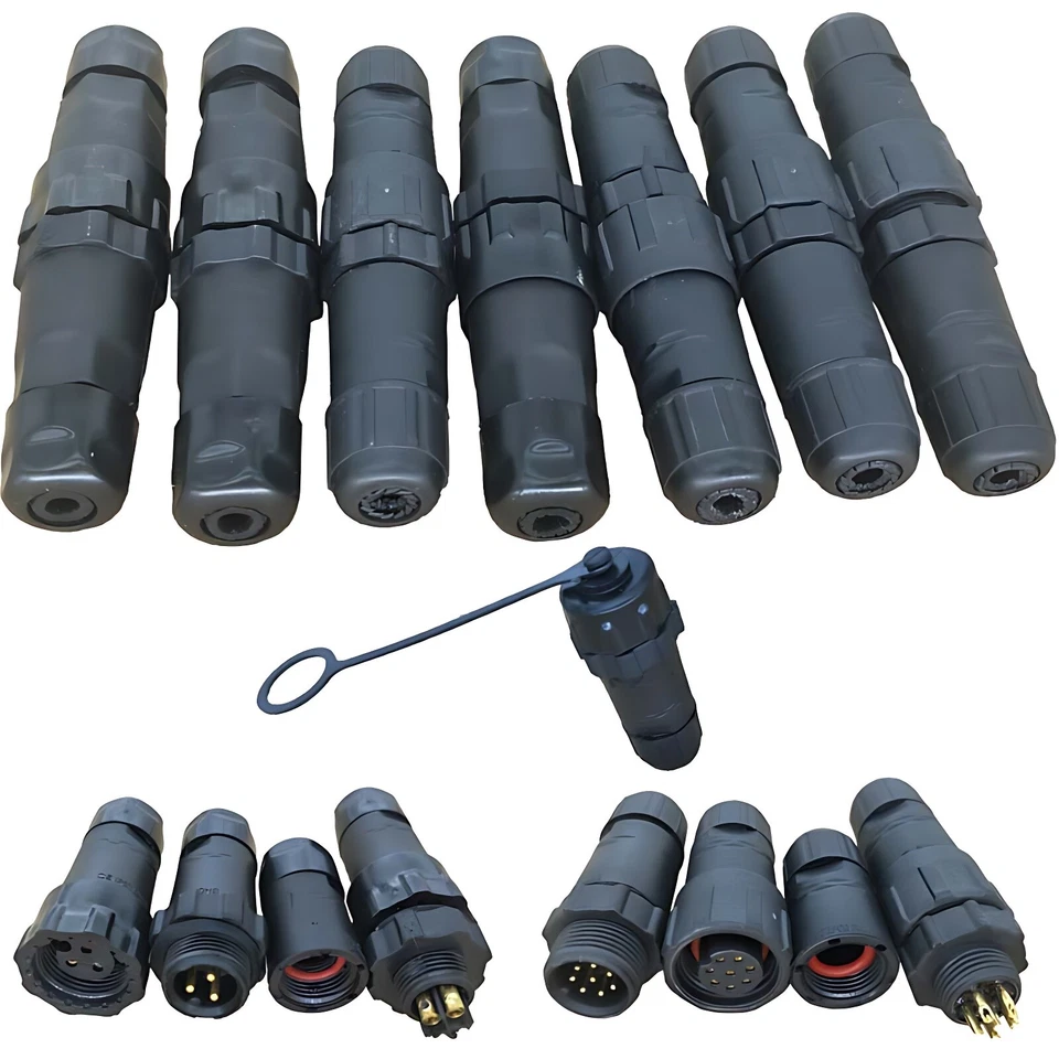 IP68 Waterproof Cable Connector 2/3/4/5/6-8Pin Aviation Plug Socket Panel/Inline - Image 3 of 4