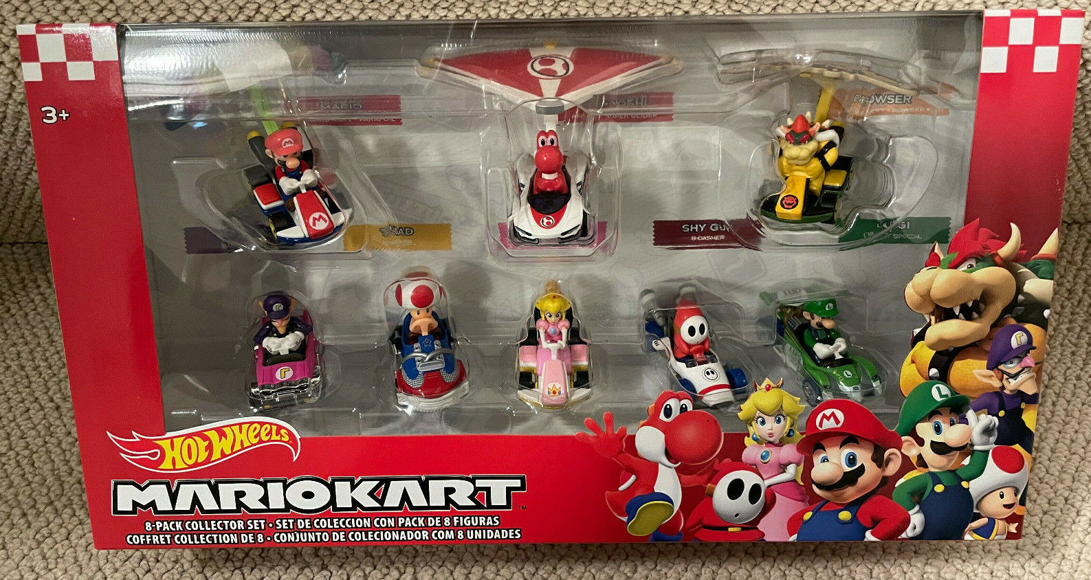 Hot Wheels - Coffret 8 Véhicules Mario Kart avec 3 Ailes - Notre