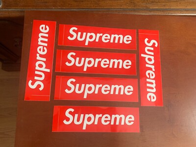 6 NEW Supreme Red Box Logo Sticker Decal 7.5'' x 2'' 100% Authentic