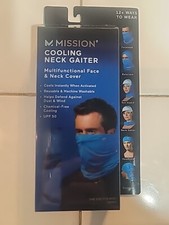 MISSION : COOLING NECK GAITER / UNISEX. 12 WAYS TO WEAR, 10" X 21"- MISSION BLUE
