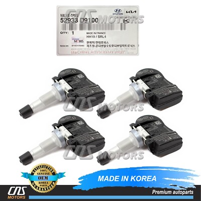GENUINE TPMS Tire Pressure Sensors 4pcs for 2016-2020 Hyundai Kia OEM 52933D9100