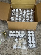 Lot 89 - White Porcelain 1 1/4" Mushroom Cabinet Knob Pulls Hickory English Cozy