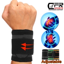 Wrist Hand Brace Support Strap Carpal Tunnel Sprain Arthritis Sports Tennis Wrap