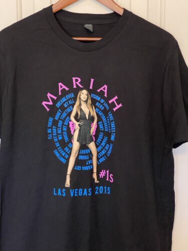 Mariah Carey #1's Black T-Shirt Unisex L Las Vegas 2015 Tour Music Band NWOT New - Picture 3 of 4