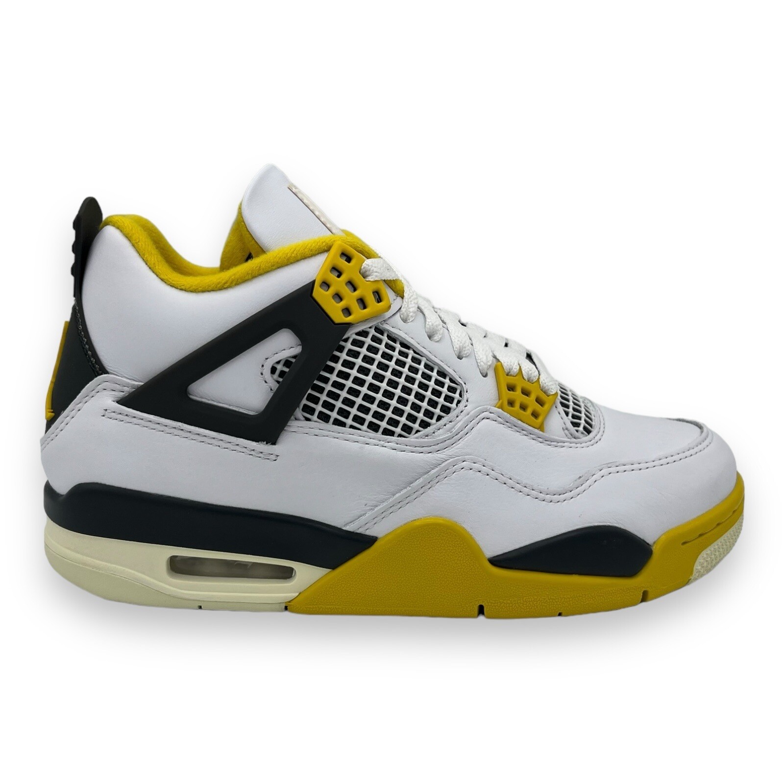Nike Air Jordan 4 Retro Vivid Azufre Amarillo Blanco Negro 38 38.5 39 Wmns AQ9129-10