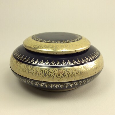 Alte Blechdose TCHIBO Orient kobalt blau silber rund vintage Kaffee Dose 50er
