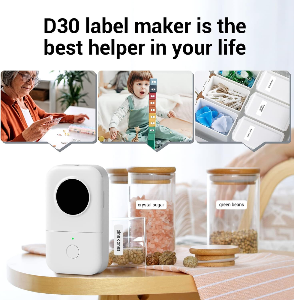 Bluetooth Thermal Label Printer D30 with Tape for Home Office Organization Bluetooth Thermal Label Printer D30 with Tape for Home Office Organization