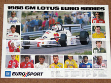 1988 GM LOTUS EUROSERIES POSTER - Hakkinen, McNish, Brabham, Larsen, Schonstrom