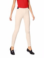 HUE U17461 Sandbar Beige Exposed Waistband Stretch Skimmer Leggings - 44