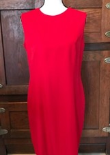 CAROL ESCRITOR J Stevens Size M Sheath Red Dress Classic Bust 38” Length 34”