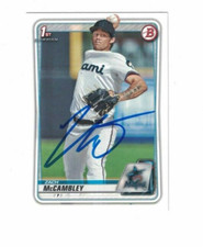ZACH MCCAMBLEY SIGNED IP 2020 1ST BOWMAN TOPPS #BD-112 MIAMI MARLINS AUTO