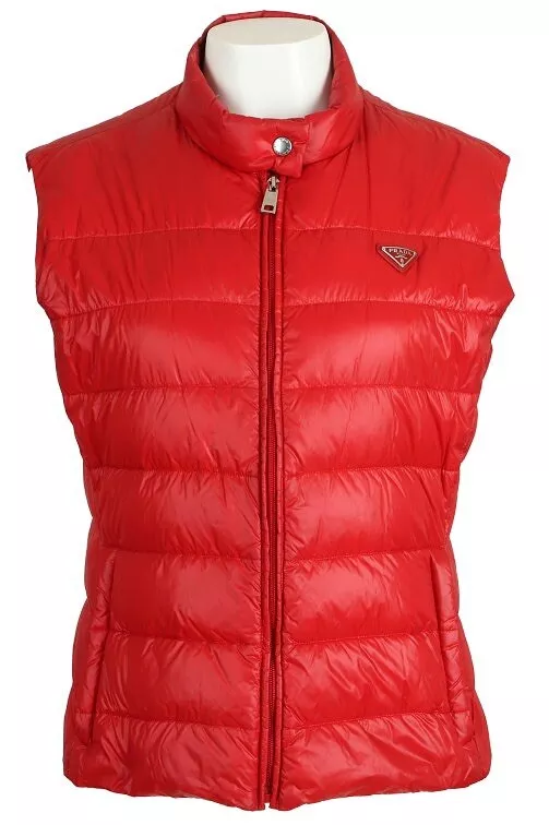 PRADA RED LOGO PUFFER VEST JACKET 48/12 100% Authentic | eBay