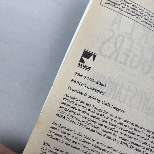 Night's Landing By Carla Neggers Fiction Small Paperback Book - Picture 9 of 17