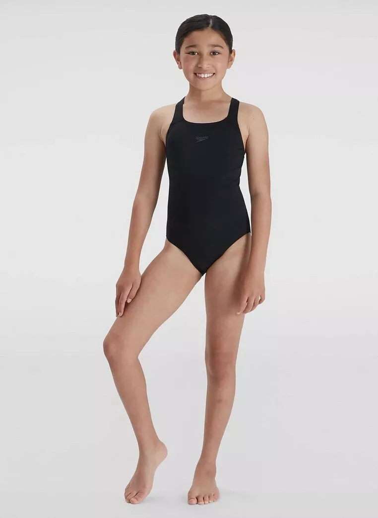 Speedo Junior Girls Eco Endurance Medalist One Piece Swimsuit Black Age 11 12