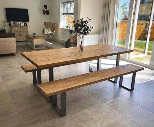 Solid Wood Handcrafted Bench Kitchen Seat Dining Seat Cottage Bench Box Leg Benc