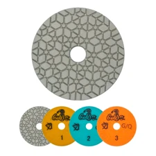 4” Three Step Diamond Polishing Pads For Granite, Quartz & Marble
