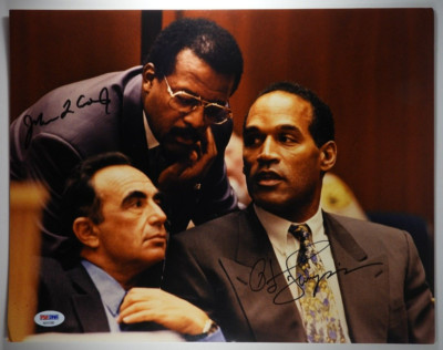 Photograph SIGNED by O.J. Simpson & Johnnie Cochran at Murder