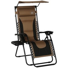 Outsunny Zero Gravity Lounger Chair, Folding Reclining Chair, Brown
