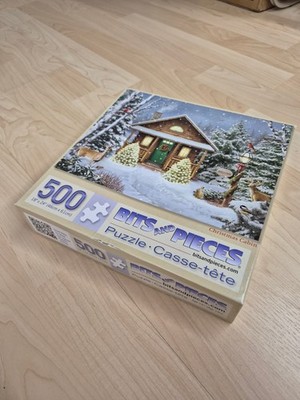 Puzzle Bits Pieces 500 Teile Weihnachtshaus Schneetannenwald Alan Giana 46x61 cm