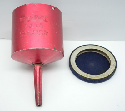 #ad #ad DENTED Coleman Red Aluminum Stove Lantern Funnel No. 1A With Filter Vtg $74.99