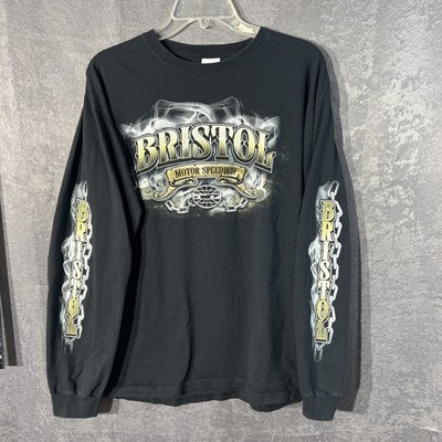 Anvil Bristol Motor Speedway Thunder Valley Long Sleeve T-Shirt Men's L Black