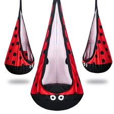 Kids Pod Swing Seat Hanging Chair with Inflatable Cushion Sensory