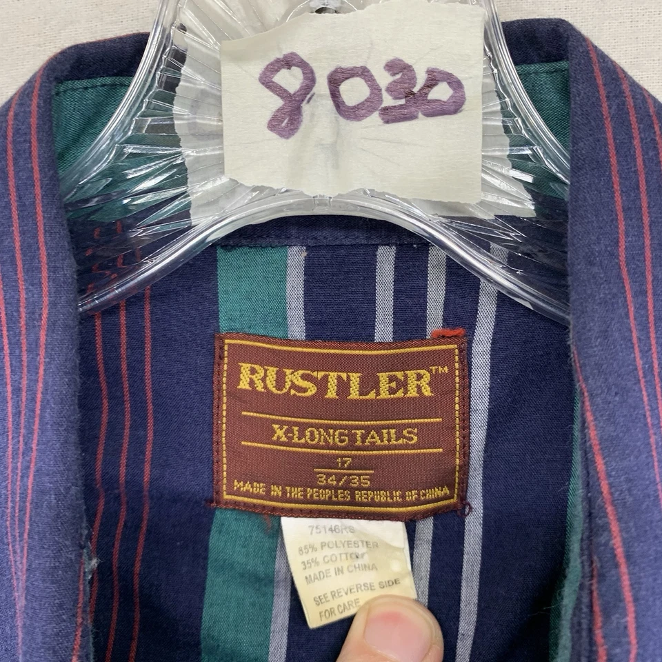 Camisa Rustler Pearl Botón a Presión Colas X Para Hombre 17 34\35 Manga Larga De Colección Foto 3 de 4