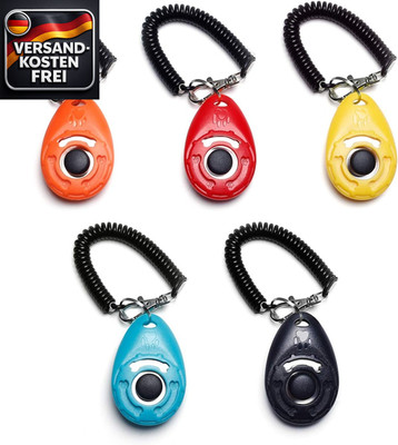 Hundetraining Clicker Set mit Armband 5er inklusive E-Book für Erziehung und Ver