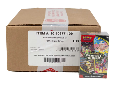 how much are booster boxes retail Pokemon Mega Evolution Perfect Order Booster Bundle Box - 25 Box Case IN  HAND