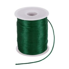 Satin Nylon Cord String 2mm 330 Feet for Macrame Chinese Knot Dark Green