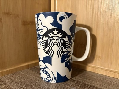 Starbucks Blue Floral Aloha Hawaii 16 Oz Latte Mug Coffee Tea Cup 2015
