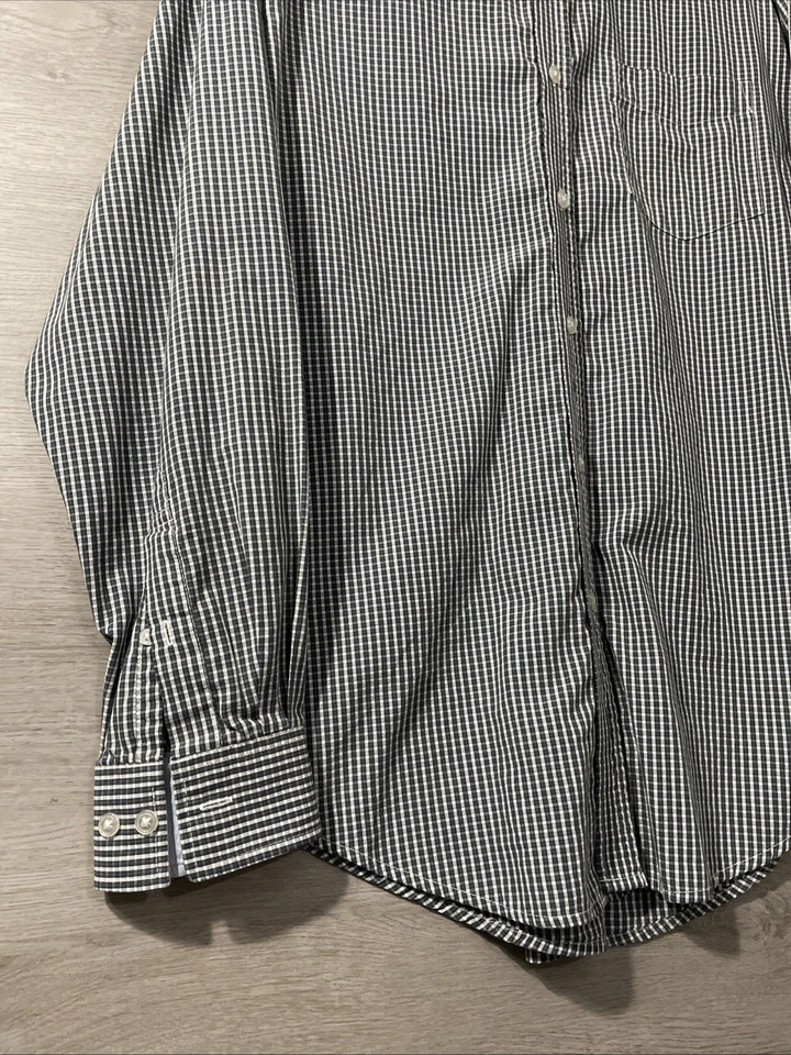 Camisa de Vestir Croft & Barrow Calce Clásico Manga Larga Gris y Blanco Para Hombre Talla M (B) Foto 4 de 4