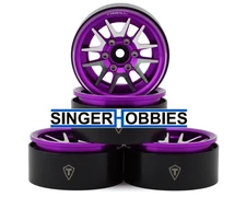 TREAL HOBBY TLHTWHEEL-94 Type L 1.9" V-Spoke Beadlock Wheels Purple (4) 120g PER