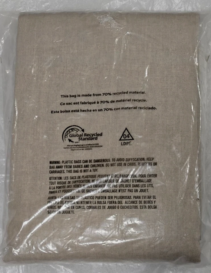 Pottery Barn 3-in-1 Pole Top Belgian Flax Linen 1-Curtain 50" x 96" Dark Flax - Image 2 of 2