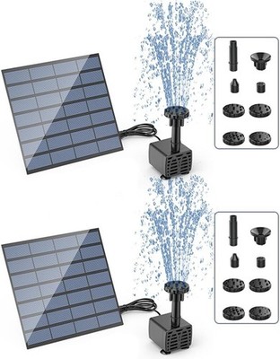 2x Solar Power Fountain Submersible Floating Water Pump Bird Bath Pond Garden