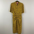 Kate Spade New York Sunny Bloom Ruched Front Shirt Dress Size 10 Yellow Purple